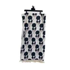 Alice And Olivia X Minnidip Beach Towel Fringe retro look Stacey Bendet 39”x71”